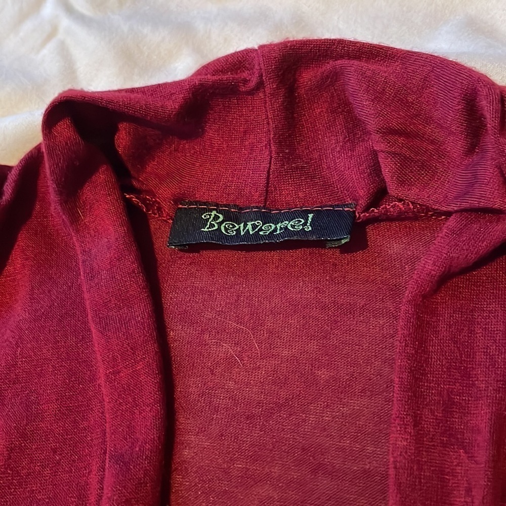 Beware Brand Mauve Burgundy Long Sleeve Wrap Top. Medium - Picture 2 of 11